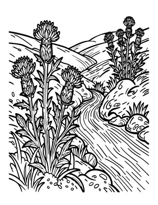 Thistle Brook - Free printable coloring page