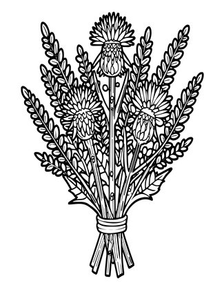 Mixed Bouquet - Free printable coloring page