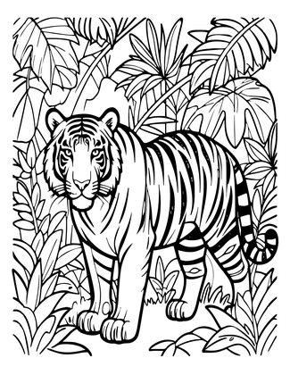 Sumatran Tiger - Free printable coloring page