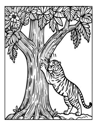 Tiger Marking Territory - Free printable coloring page