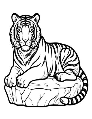 White Tiger - Free printable coloring page