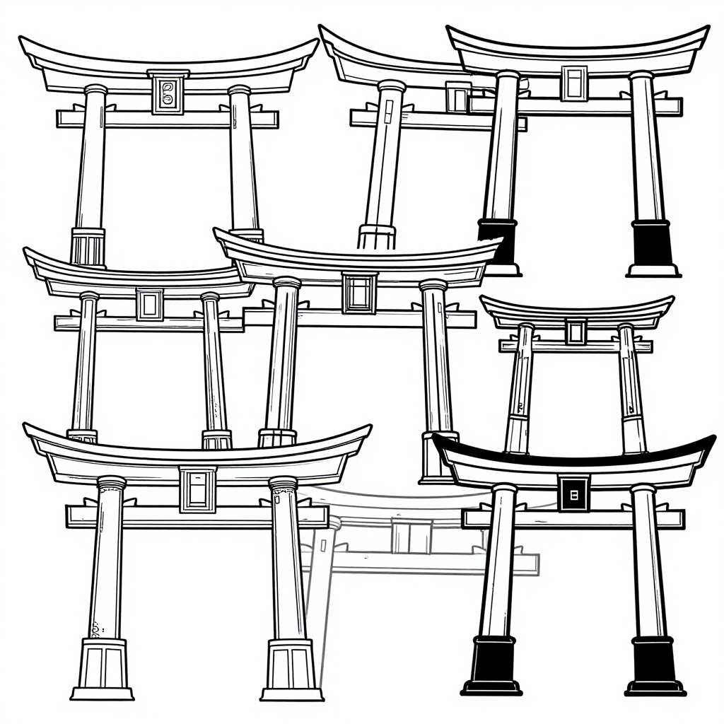 Torii Gates coloring pages collection - 30 free printable pages