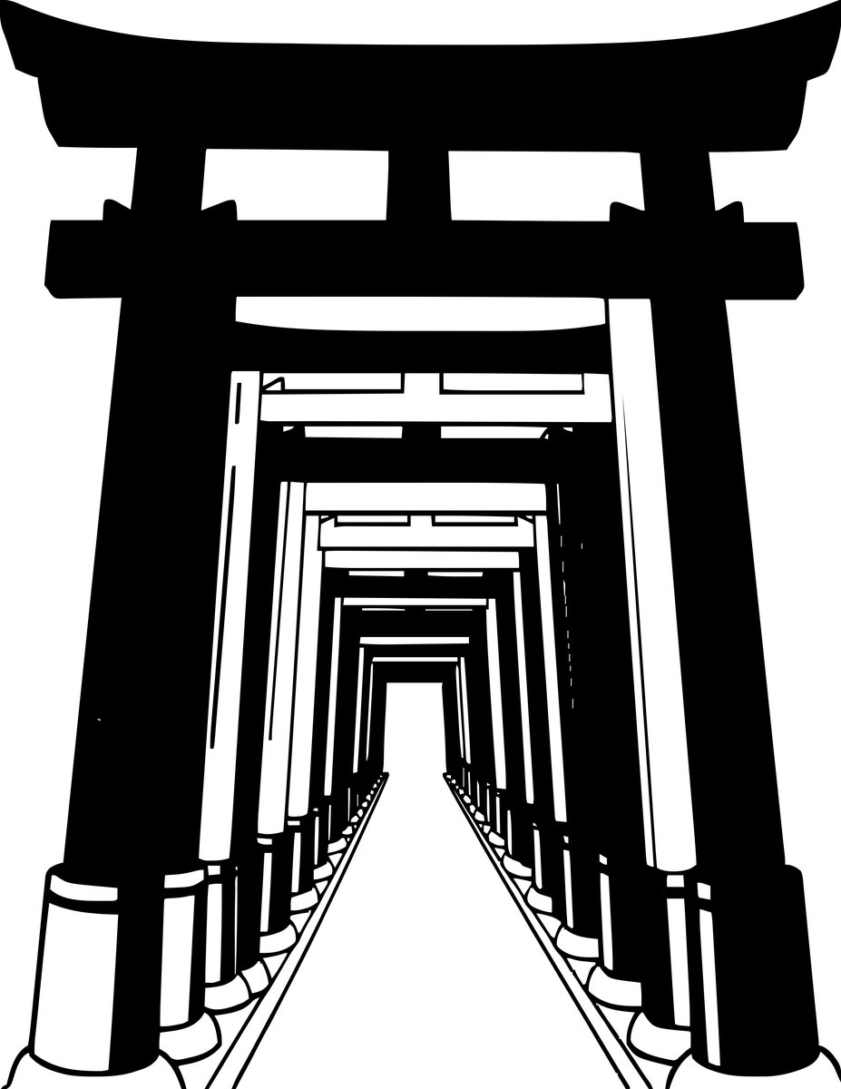 Fushimi Inari Tunnel - free printable coloring page