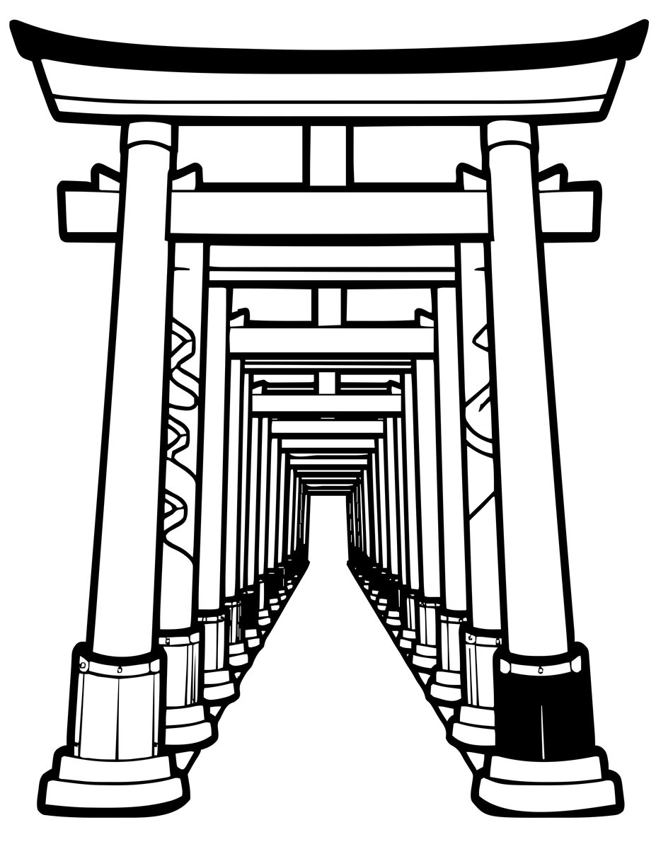 Torii Path - free printable coloring page
