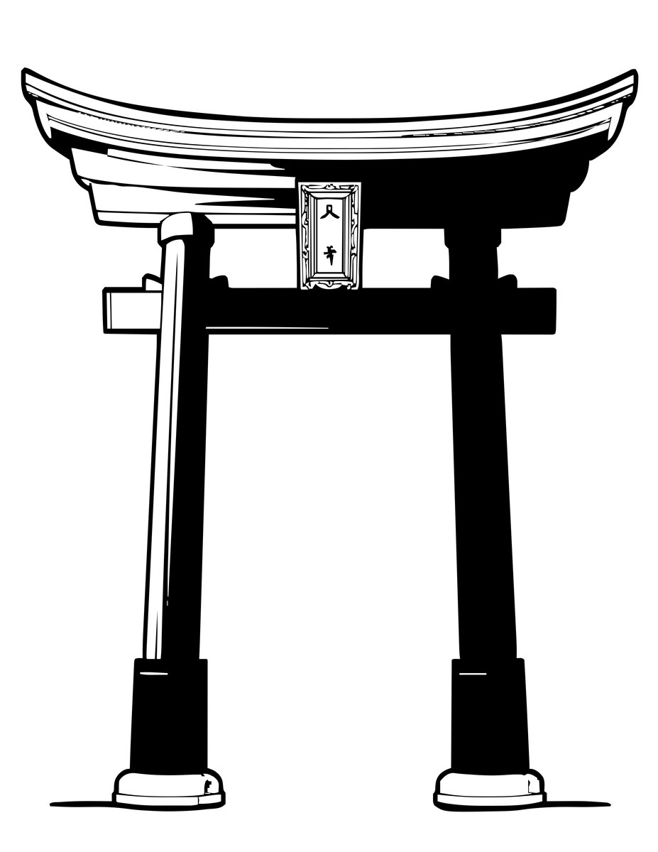 Painted Torii Detail - free printable coloring page