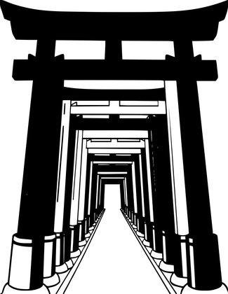 Fushimi Inari Tunnel - Free printable coloring page