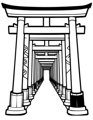 Torii Path - Free printable coloring page