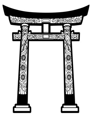 Black Torii - Free printable coloring page