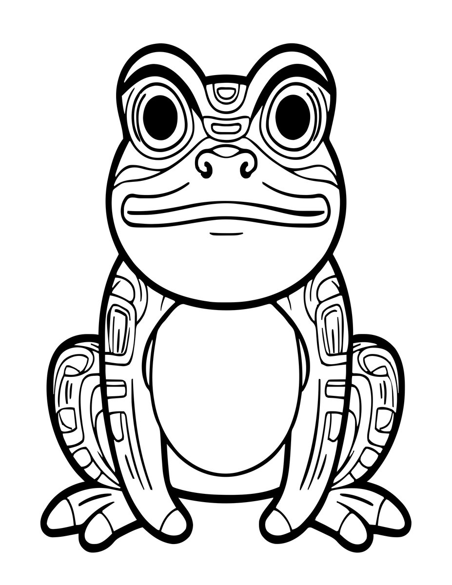 Frog Figure - free printable coloring page