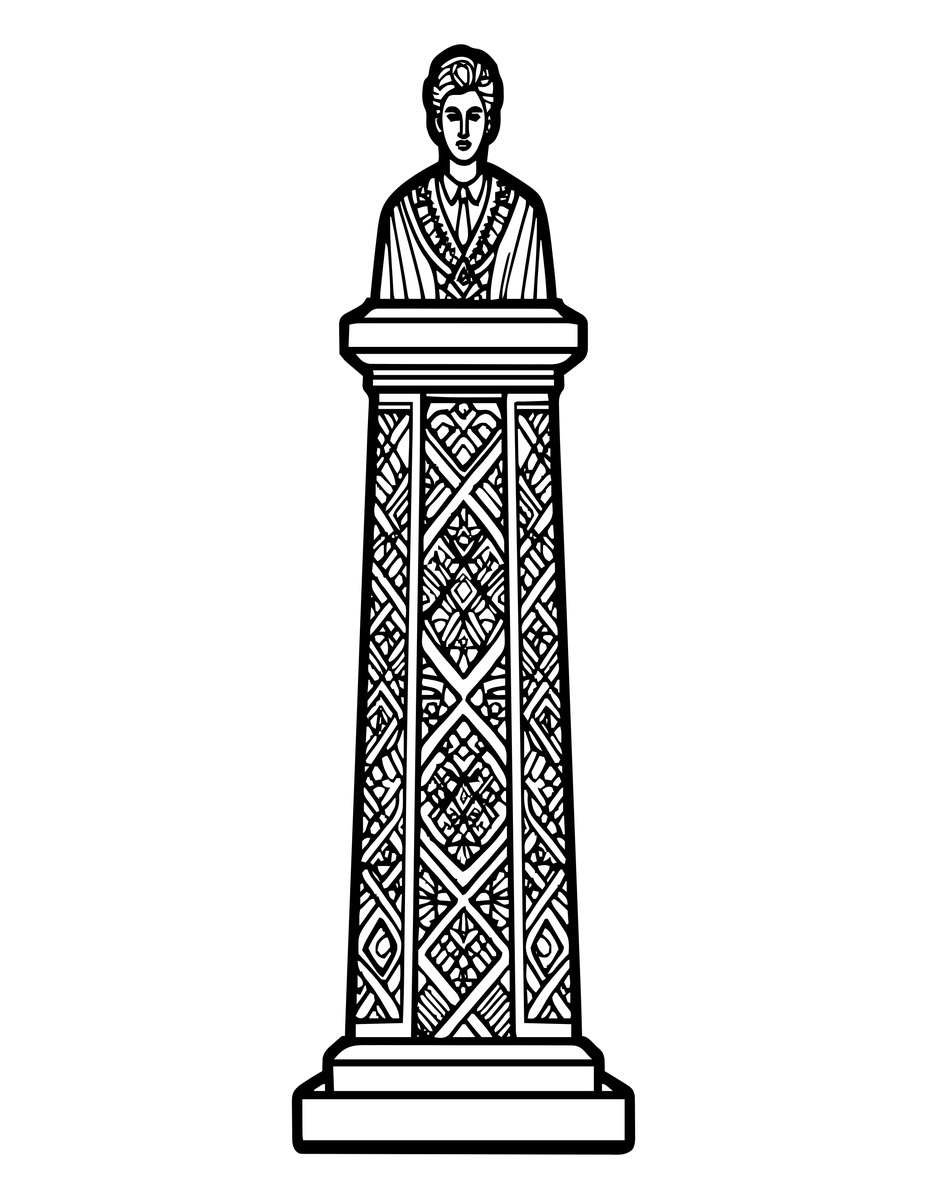 Mortuary Totem - free printable coloring page