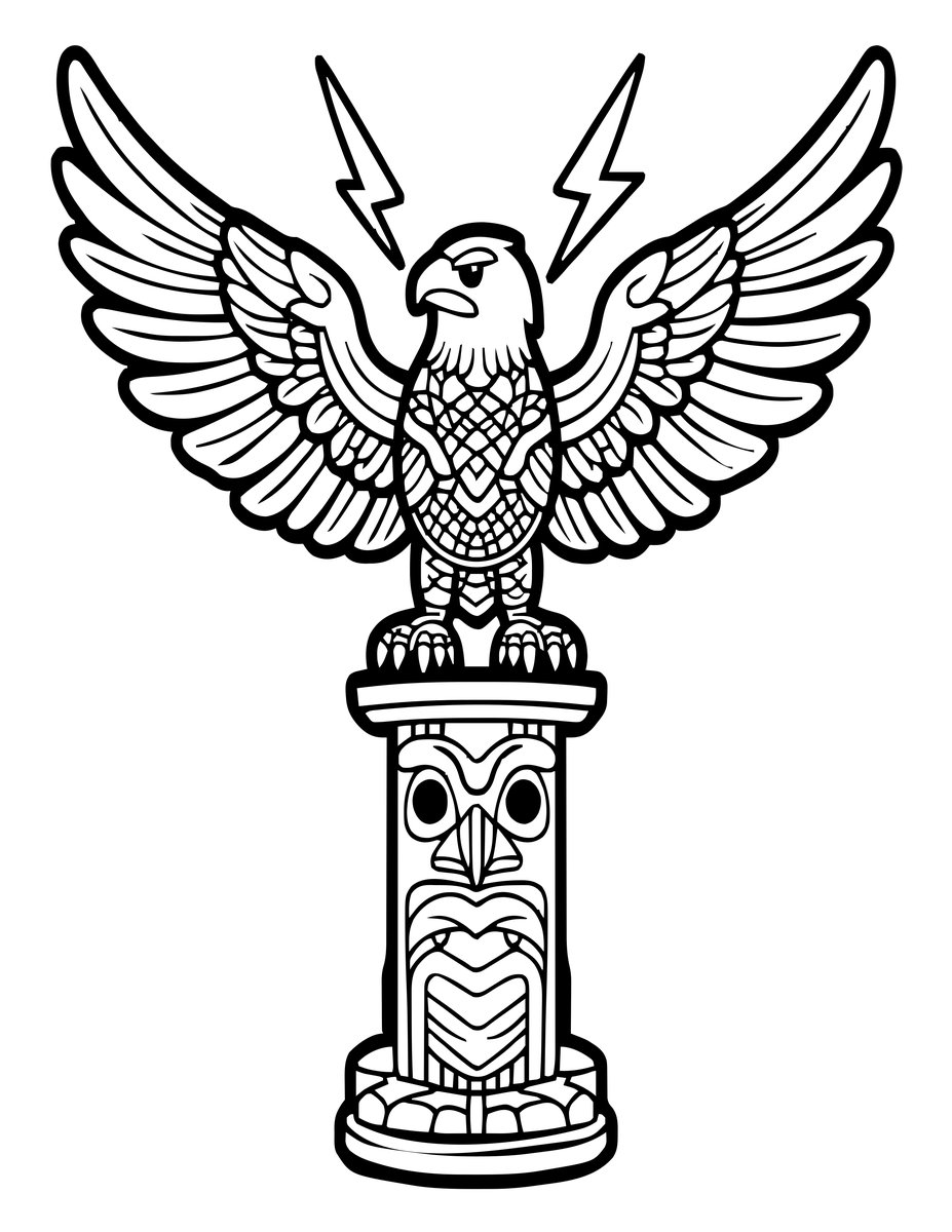 Thunderbird Totem - free printable coloring page