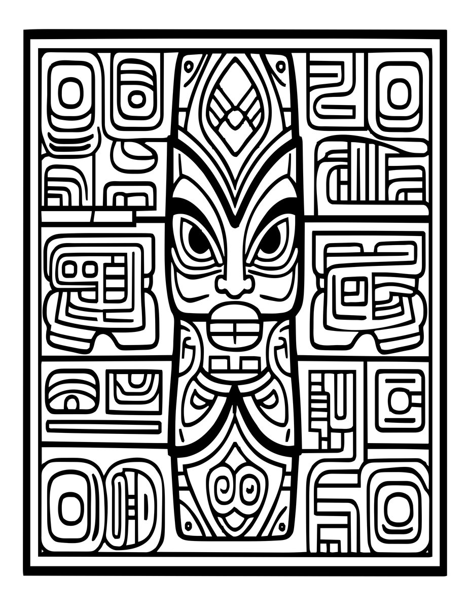 Totem Formline Pattern - free printable coloring page