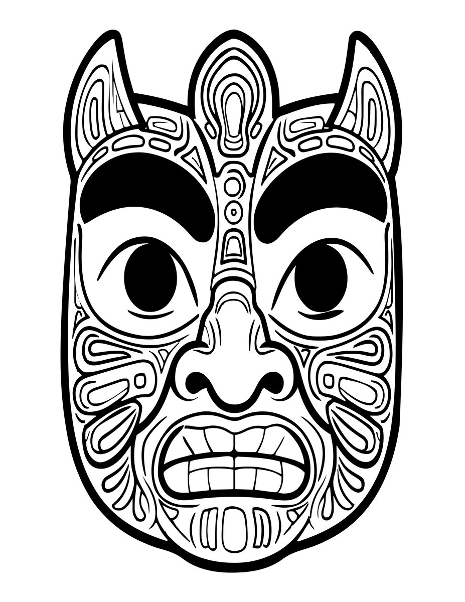 Tsimshian Totem - free printable coloring page