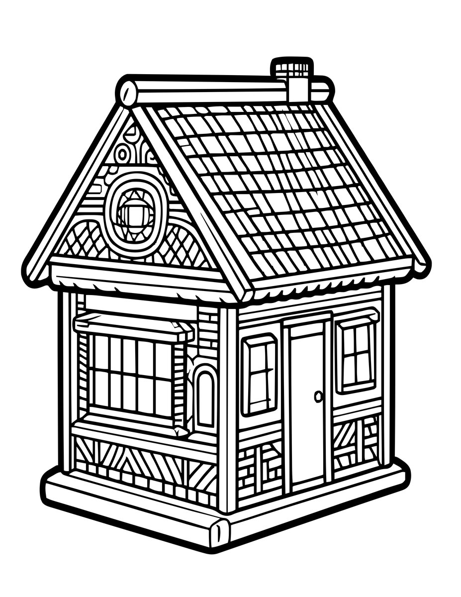 House Post - free printable coloring page