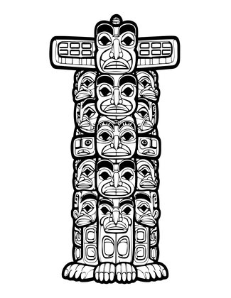 Tlingit Totem - Free printable coloring page