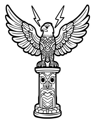Thunderbird Totem - Free printable coloring page