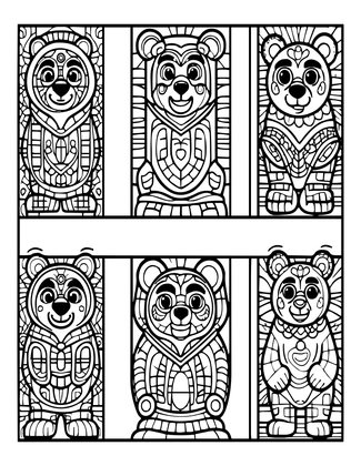 Bear Mother Story - Free printable coloring page