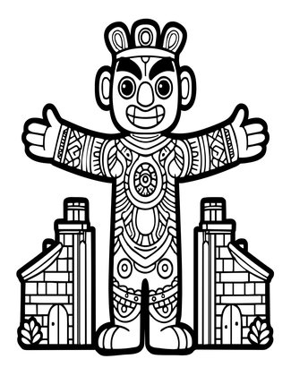 Welcoming Figures - Free printable coloring page