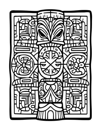 Modern Totem - Free printable coloring page