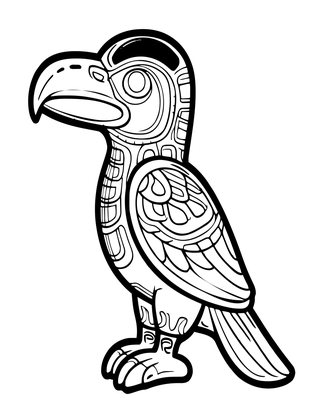 Raven Figure - Free printable coloring page