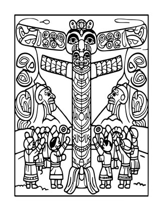 Potlatch Ceremony - Free printable coloring page
