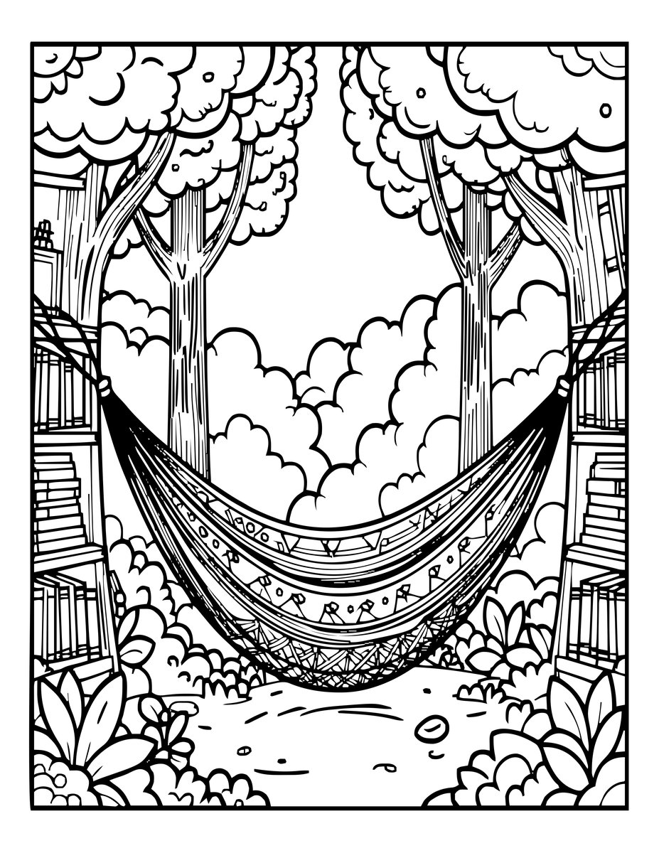 Hammock - free printable coloring page