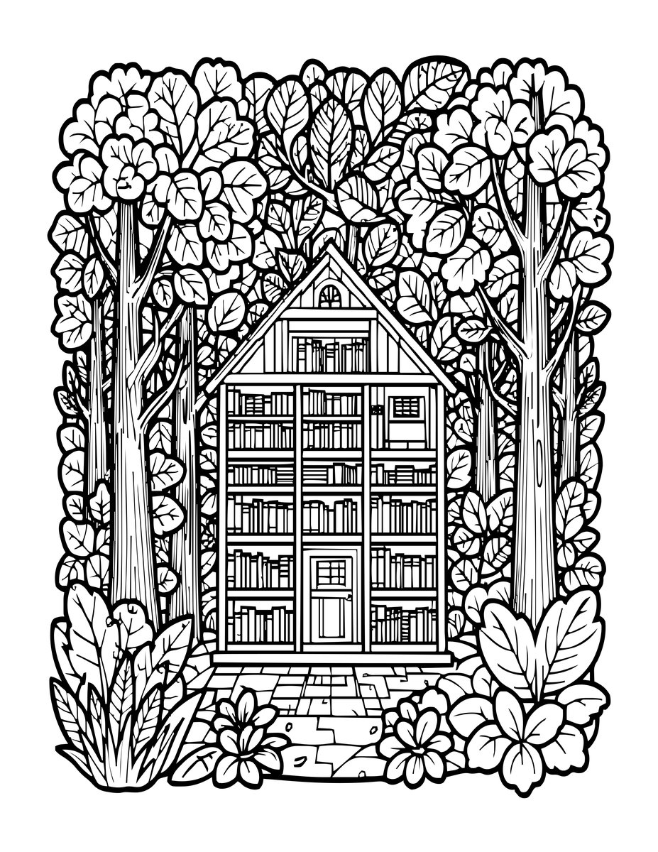 Autumn View - free printable coloring page