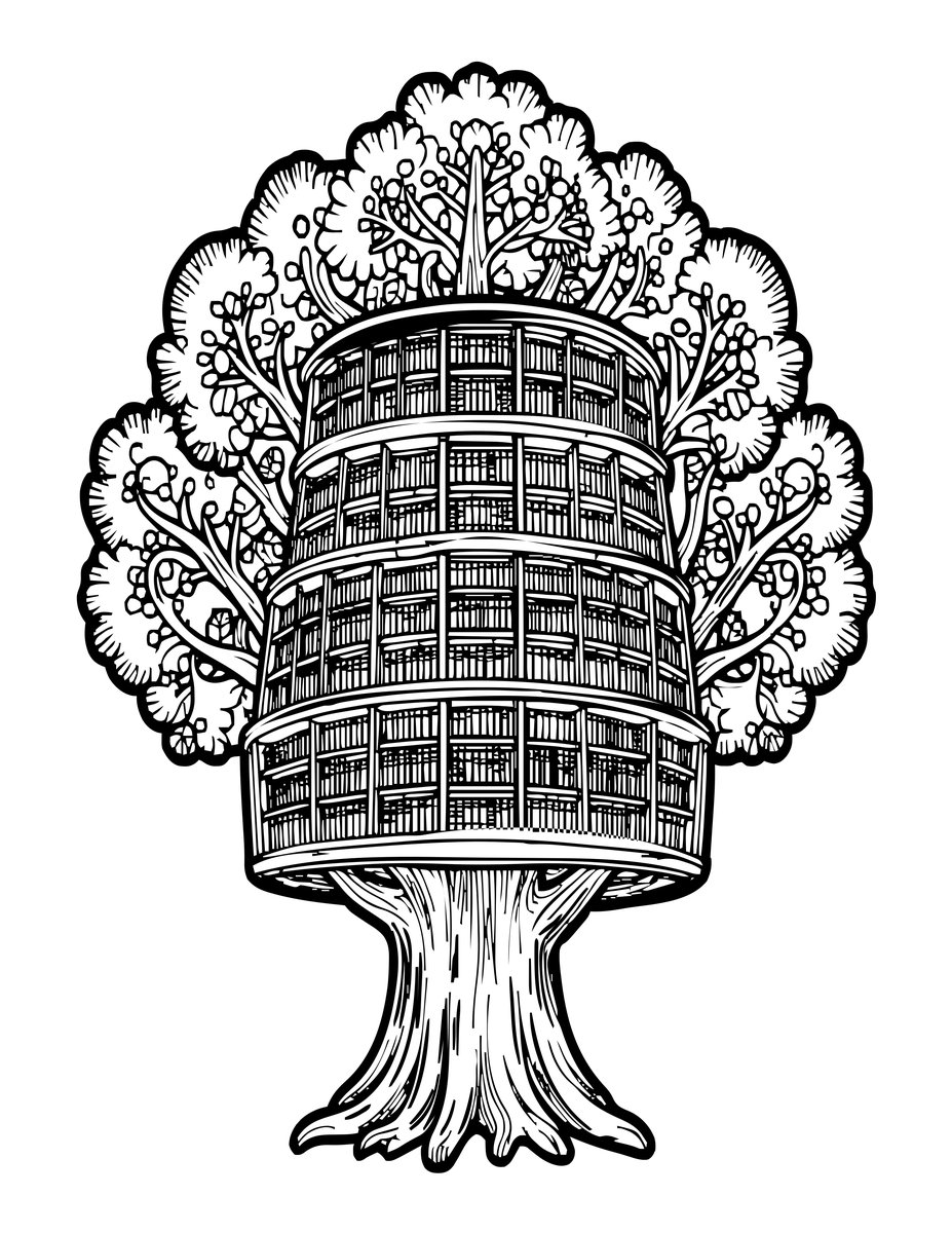 Giant Tree - free printable coloring page