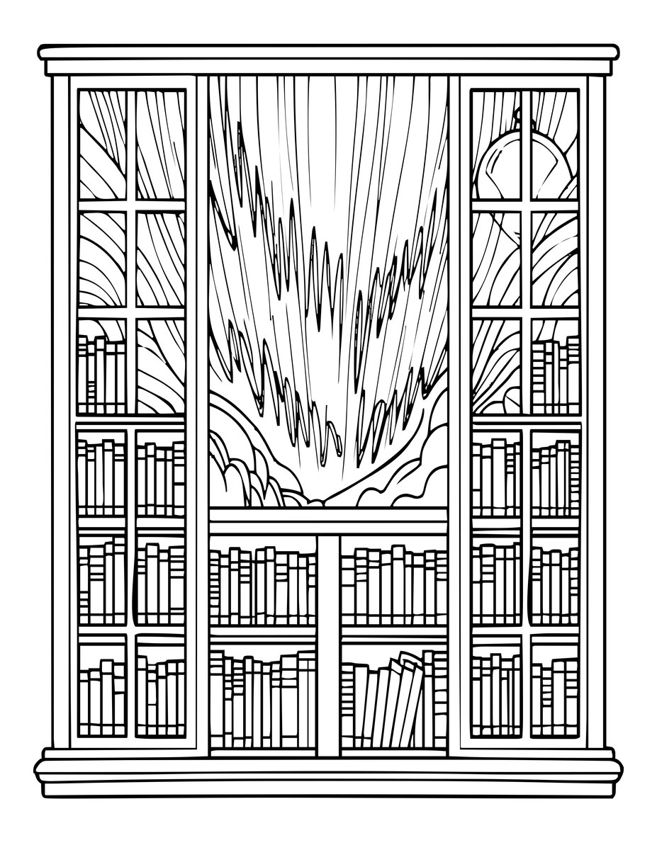 Aurora Windows - free printable coloring page