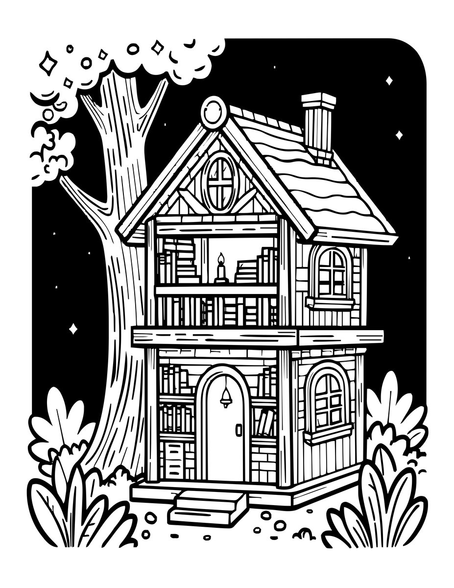 Candlelit Night - free printable coloring page