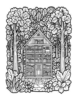 Autumn View - Free printable coloring page