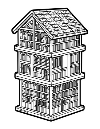 Pulley System - Free printable coloring page