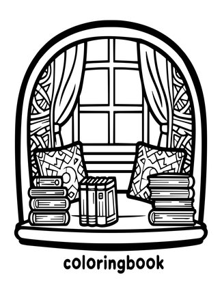 Reading Nook - Free printable coloring page