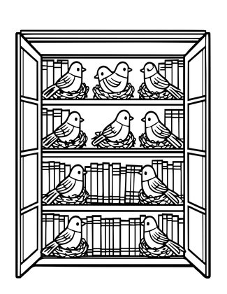Bird Visitors - Free printable coloring page