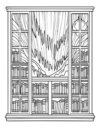 Aurora Windows - Free printable coloring page