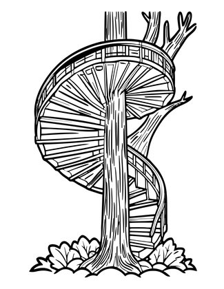 Spiral Staircase - Free printable coloring page