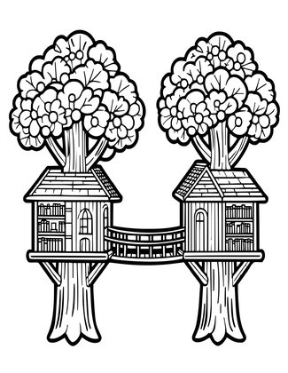 Rope Bridge - Free printable coloring page