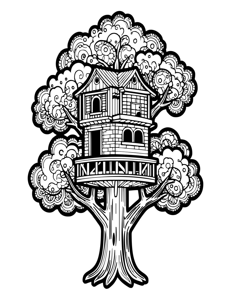 Watchtower - free printable coloring page