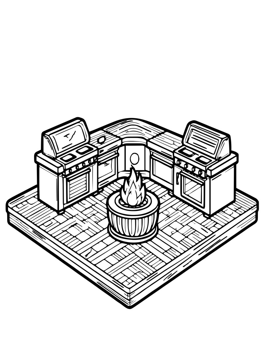 Treehouse Kitchen - free printable coloring page