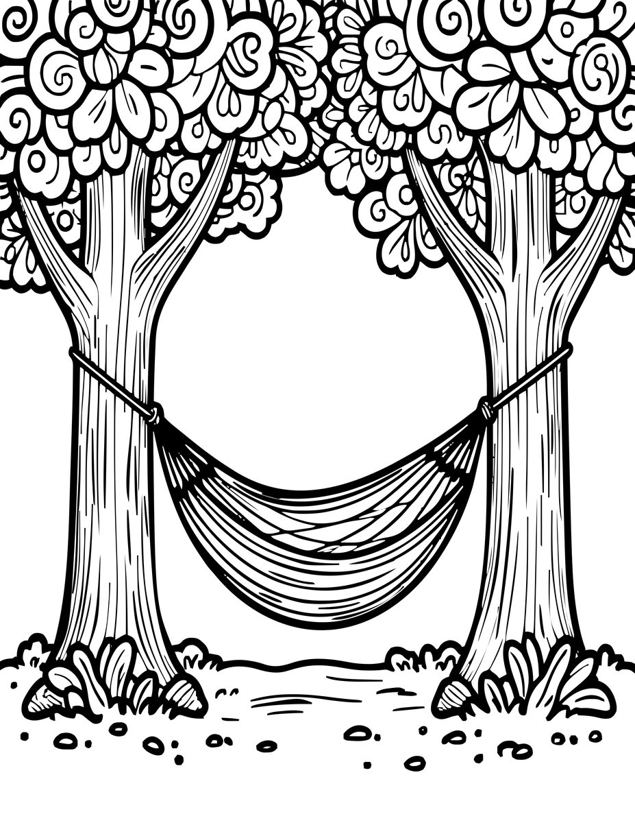 Hammock Lounge - free printable coloring page