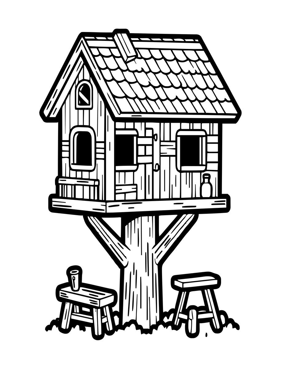 Treehouse Workshop - free printable coloring page