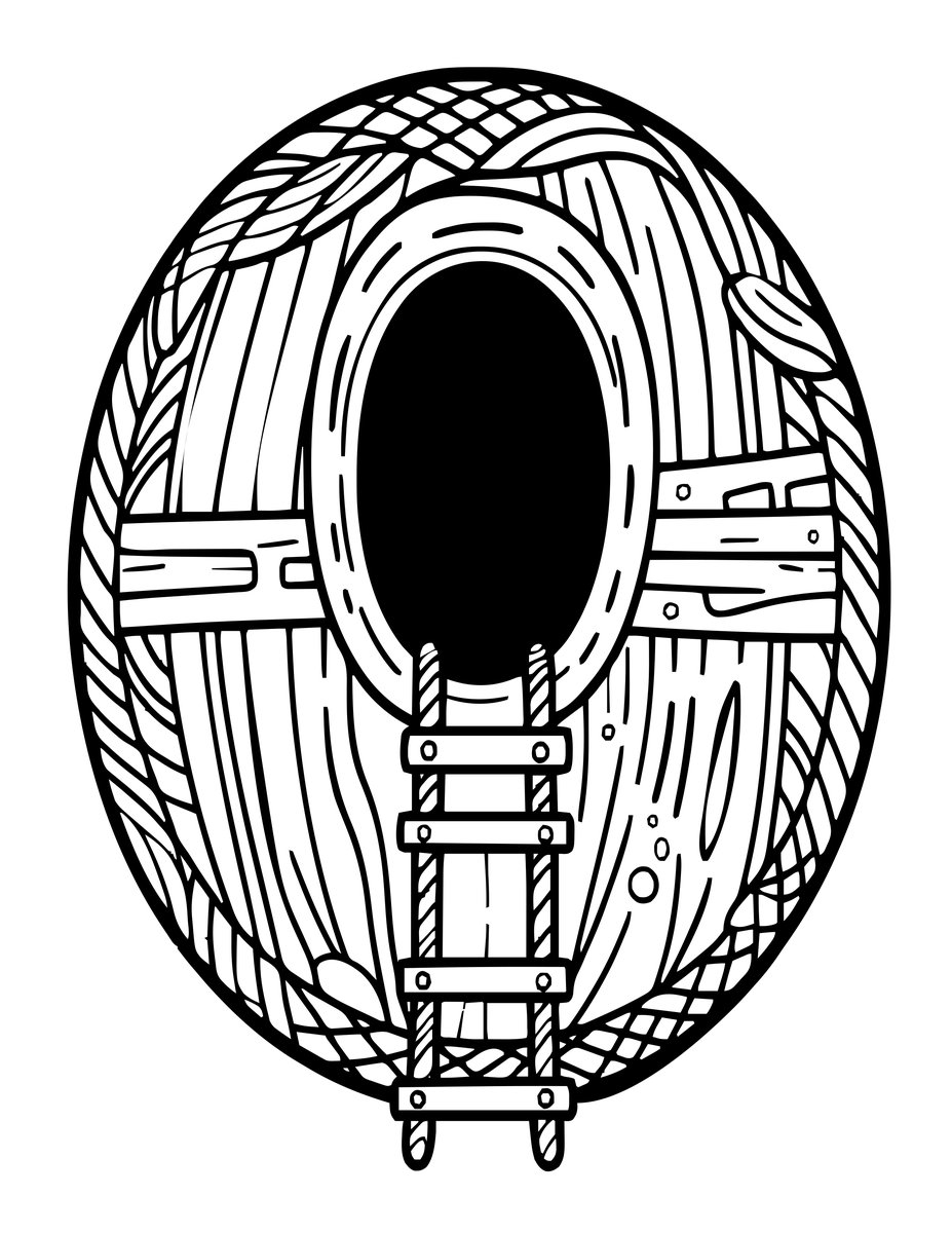Rope Ladder Close-Up - free printable coloring page