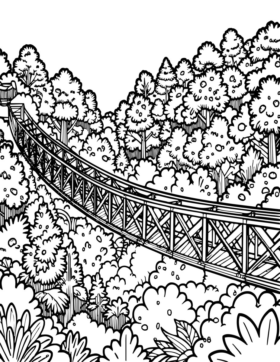 Canopy Bridge - free printable coloring page