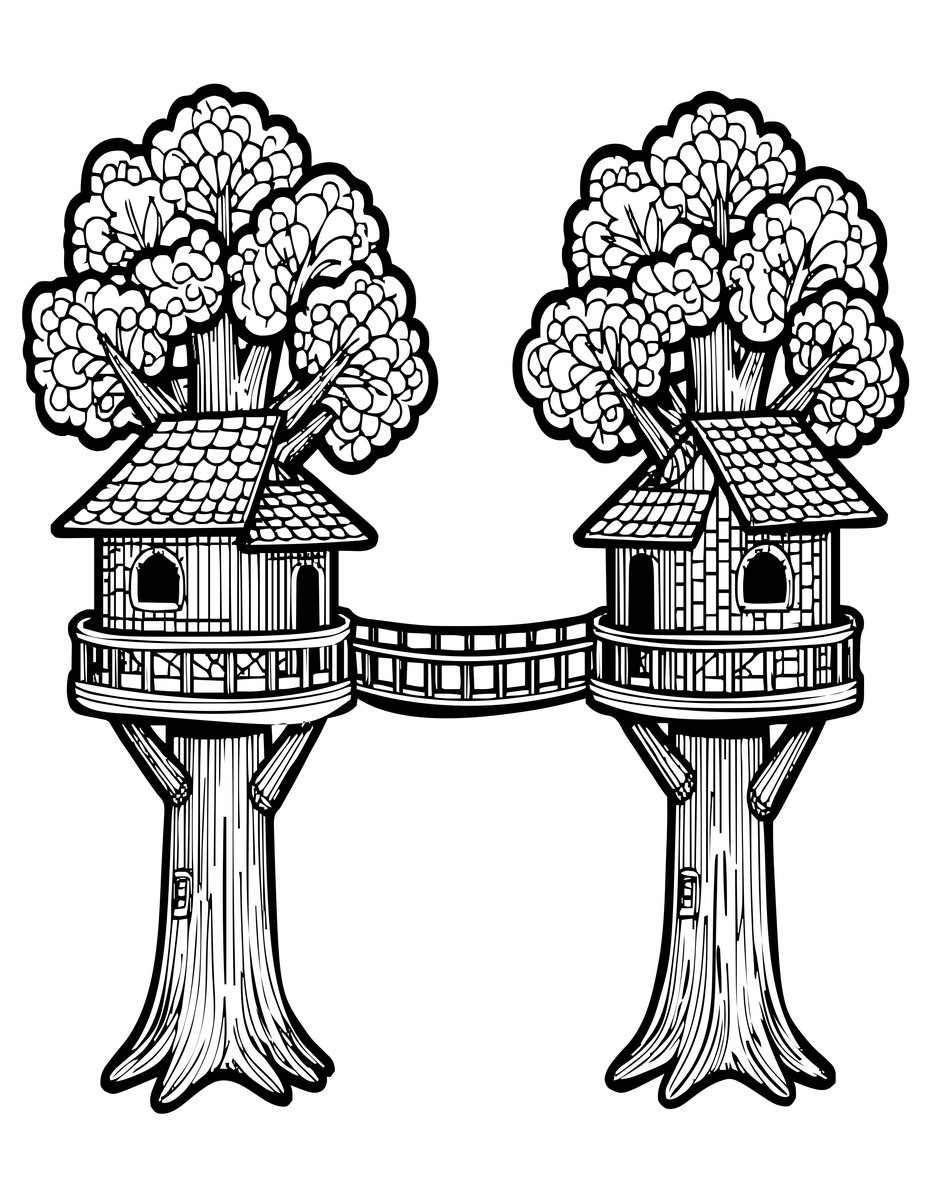 Rope Bridge - free printable coloring page