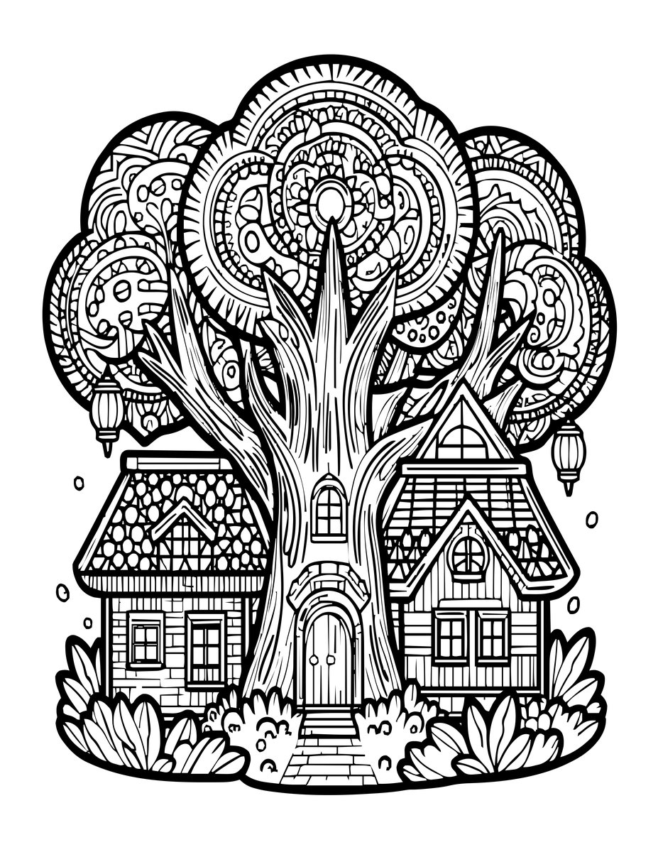 Night Lights - free printable coloring page