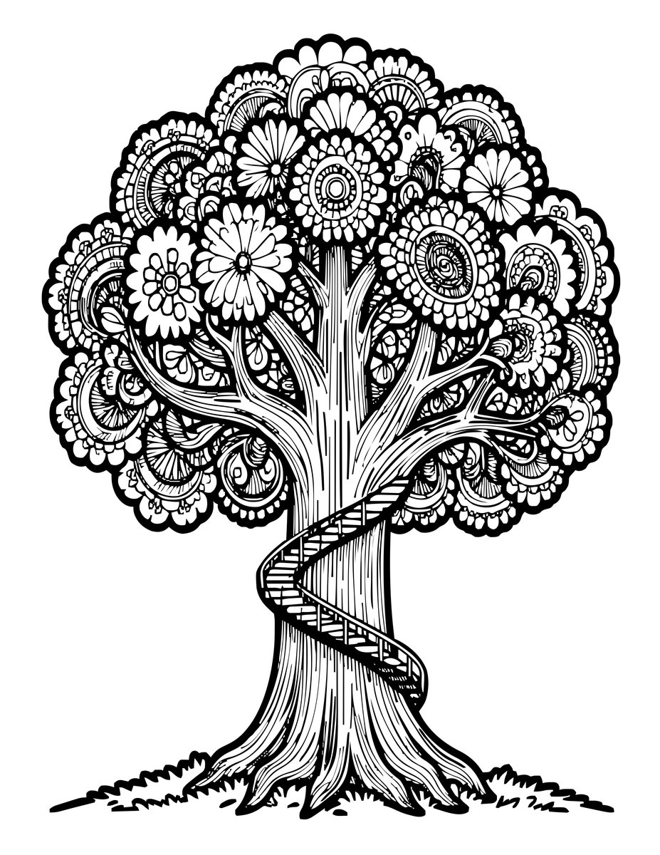 Spiral Staircase - free printable coloring page