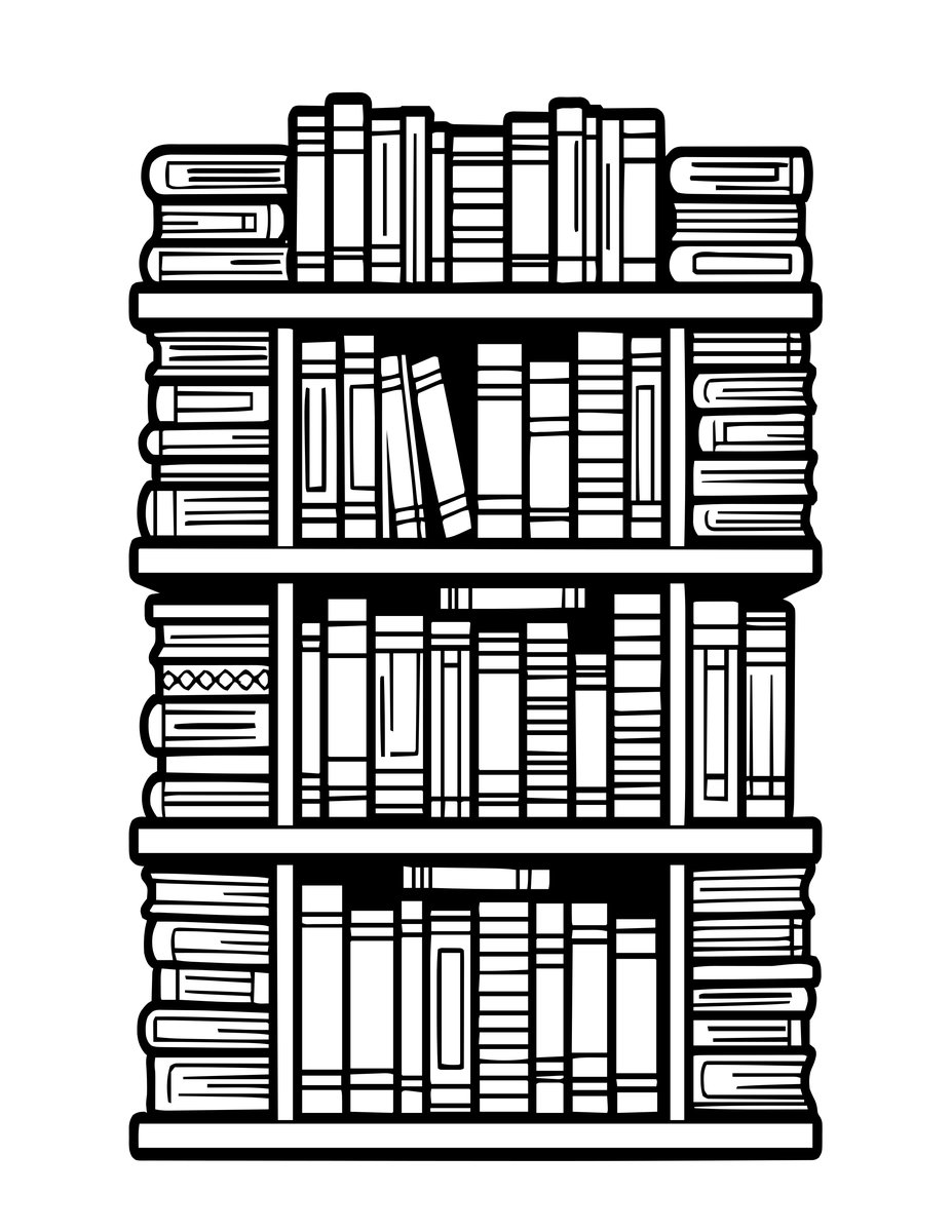 Tree Library - free printable coloring page