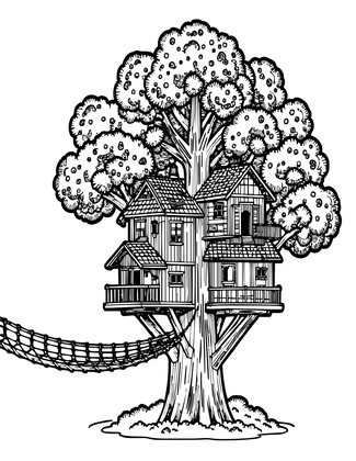 Village Overview - Free printable coloring page