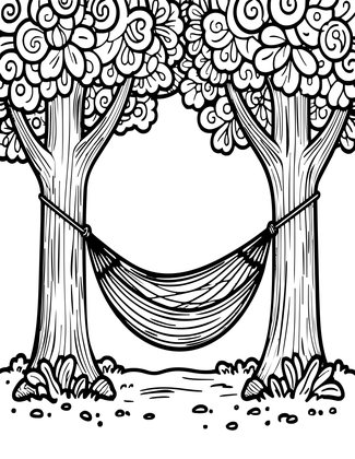 Hammock Lounge - Free printable coloring page