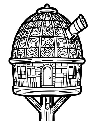Observatory - Free printable coloring page
